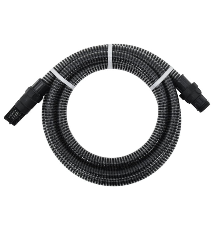 Tuyau d'aspiration avec raccords en PVC noir 1" 10 m PVC | Mobilier & Déco