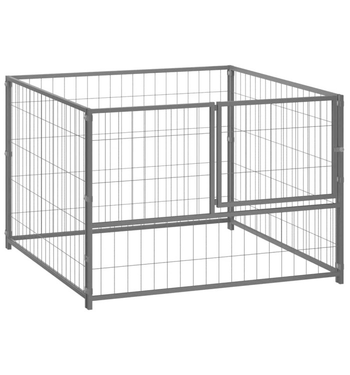 Chenil Argenté 100x100x70 cm Acier | Mobilier & Déco