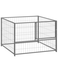 Chenil Argenté 100x100x70 cm Acier | Mobilier & Déco