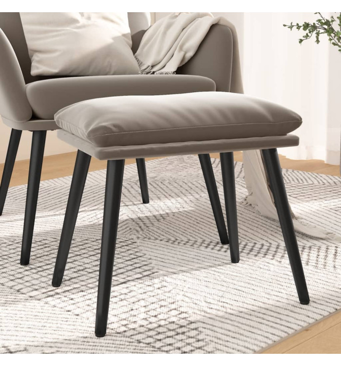 Repose-pied Gris clair 45x29,5x35 cm Velours | Mobilier & Déco