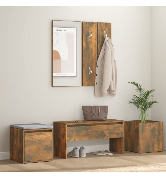 Ensemble de meubles de couloir Chêne fumé Bois d'ingénierie | Mobilier & Déco