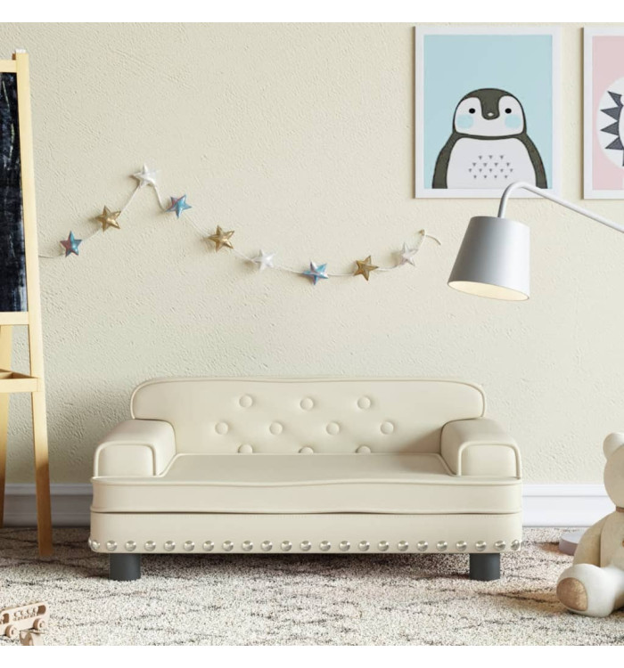 Canapé pour enfants crème 70x45x30 cm similicuir | Mobilier & Déco