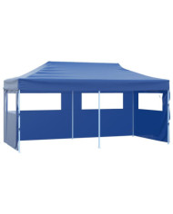 Tente de réception pliable avec 4 parois 3x6 m Acier Bleu | Mobilier & Déco