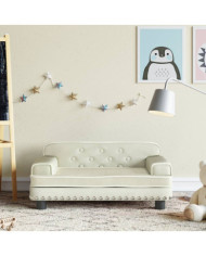 Canapé pour enfants crème 70x45x30 cm velours | Mobilier & Déco