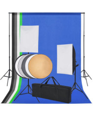 Kit de studio 5 toiles de fond colorées et 2 boîtes à lumière | Mobilier & Déco