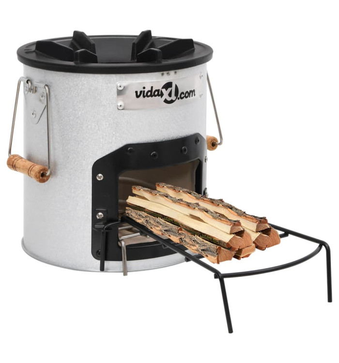 Poêle à bois de camping Argenté 45x25x26 cm Acier | Mobilier & Déco
