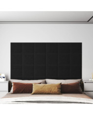 Panneaux muraux 12 pcs Noir 30x30 cm Tissu 1,08 m² | Mobilier & Déco