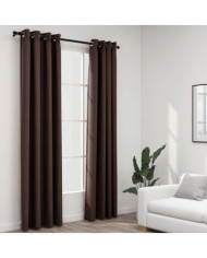 Rideaux occultants Aspect lin avec œillets 2pcs Taupe 140x245cm | Mobilier & Déco