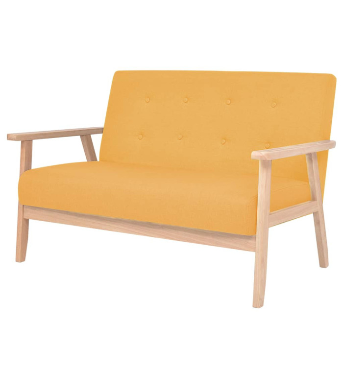 Canapé à 2 places Tissu Jaune | Mobilier & Déco