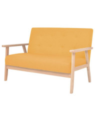 Canapé à 2 places Tissu Jaune | Mobilier & Déco