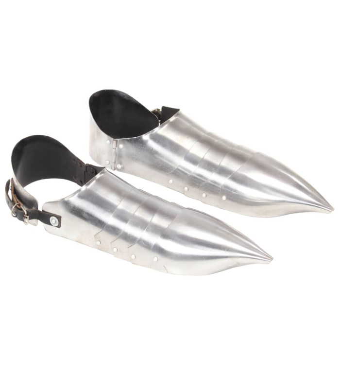 Solerets d'armure de chevalier médiéval GN Argenté Acier | Mobilier & Déco