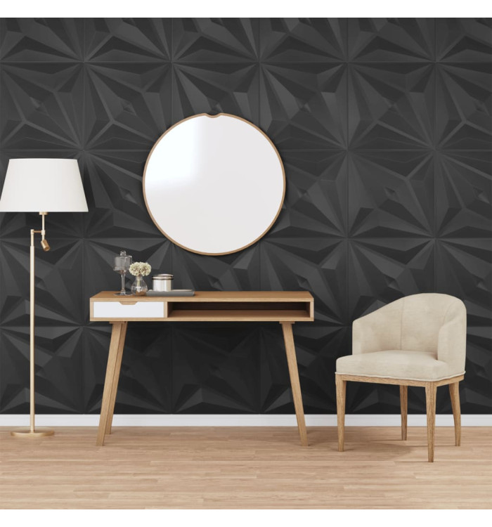 Panneaux muraux 24 pcs noir 50x50 cm XPS 6 m² étoile | Mobilier & Déco