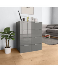 Buffet Gris brillant 60x35x80 cm Bois d'ingénierie | Mobilier & Déco