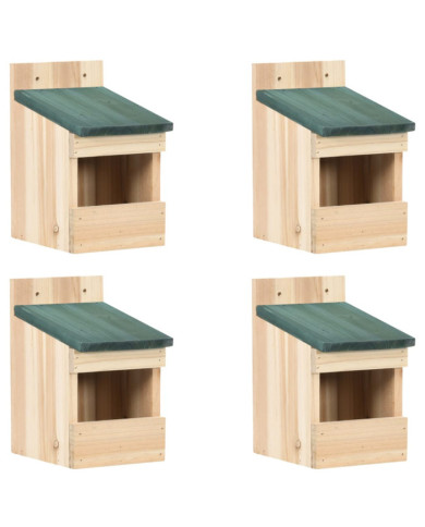 Nichoirs 4 pcs 12x16x20 cm Bois de sapin | Mobilier & Déco