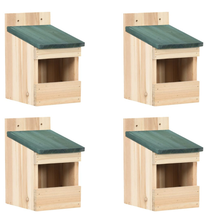 Nichoirs 4 pcs 12x16x20 cm Bois de sapin | Mobilier & Déco