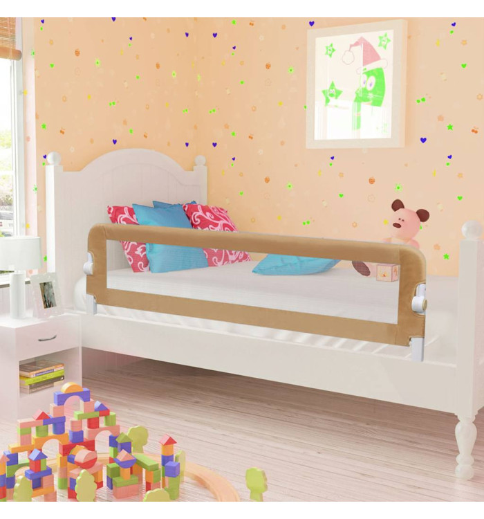 Barrière de lit enfant Taupe 150x42 cm Polyester | Mobilier & Déco