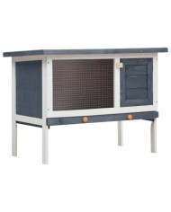 Clapier d'extérieur 1 niveau Gris Bois | Mobilier & Déco