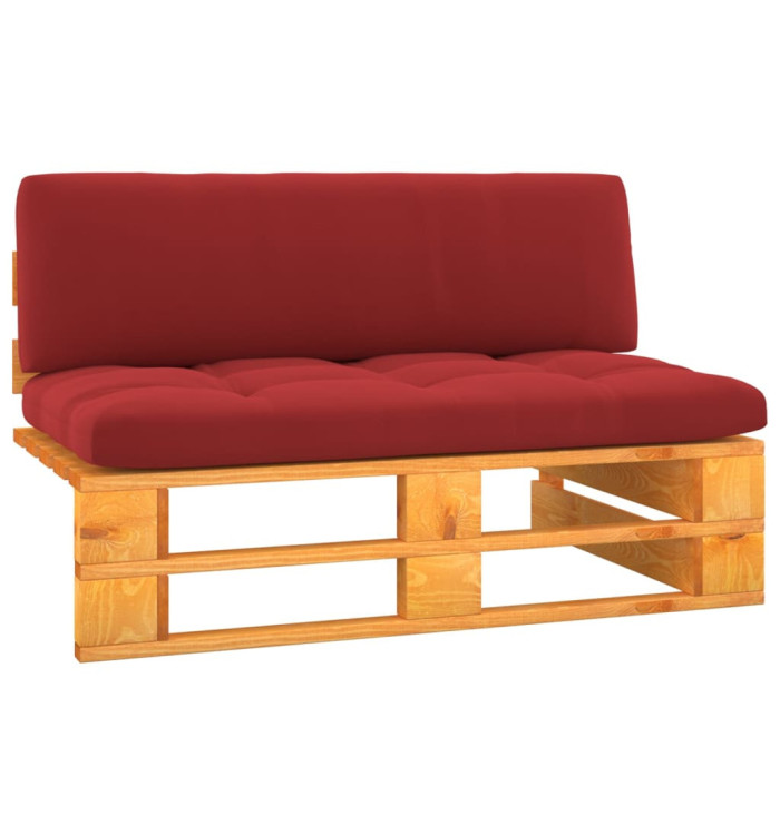 Canapé central palette de jardin marron miel bois pin imprégné | Mobilier & Déco