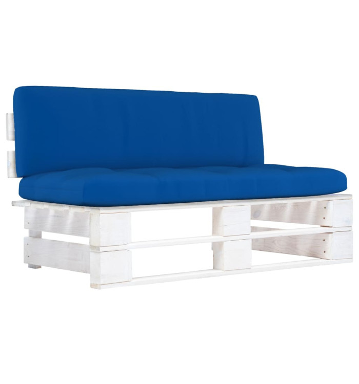 Canapé central palette de jardin Blanc Bois de pin imprégné | Mobilier & Déco