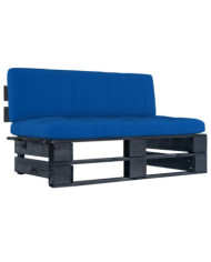 Canapé central palette de jardin noir bois de pin imprégné | Mobilier & Déco