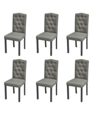 Chaises à manger lot de 6 gris tissu | Mobilier & Déco