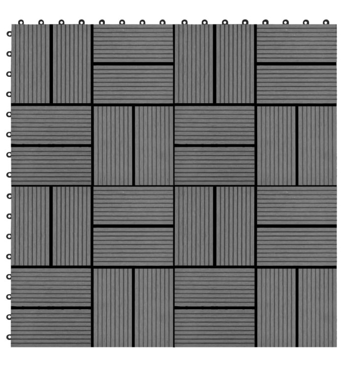 Carreaux de terrasse 22 pcs 30 x 30 cm 2 m² WPC Gris | Mobilier & Déco