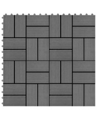 Carreaux de terrasse 22 pcs 30 x 30 cm 2 m² WPC Gris | Mobilier & Déco