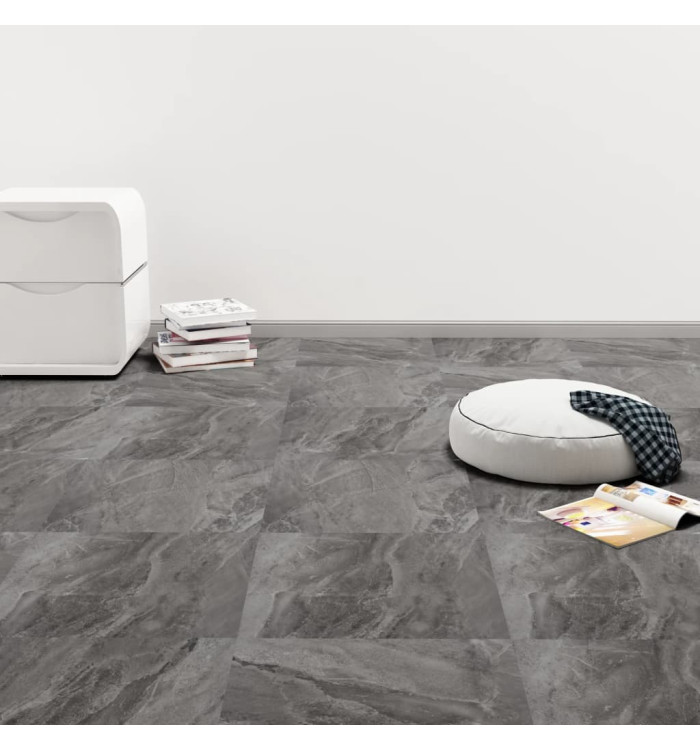 Dalles de plancher autoadhésives 20 pcs PVC 1,86 m² motif noir | Mobilier & Déco