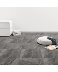 Dalles de plancher autoadhésives 20 pcs PVC 1,86 m² motif noir | Mobilier & Déco