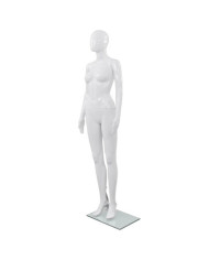 Mannequin femme corps complet base verre Blanc brillant 175 cm | Mobilier & Déco