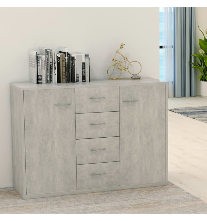 Buffet Gris béton 88x30x65 cm Bois d'ingénierie | Mobilier & Déco