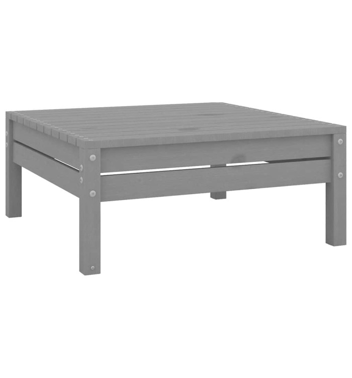 Repose-pied de jardin gris bois de pin massif | Mobilier & Déco