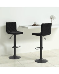 Tabourets de bar lot de 2 Noir Velours | Mobilier & Déco
