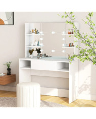 Table de maquillage avec éclairage LED 100x40x135 cm MDF Blanc | Mobilier & Déco