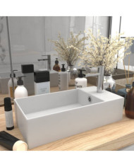 Lavabo de salle de bain avec trop-plein Céramique Blanc mat | Mobilier & Déco