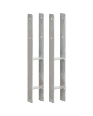 Piquets de clôture 2 pcs Argenté 8x6x60 cm Acier galvanisé | Mobilier & Déco
