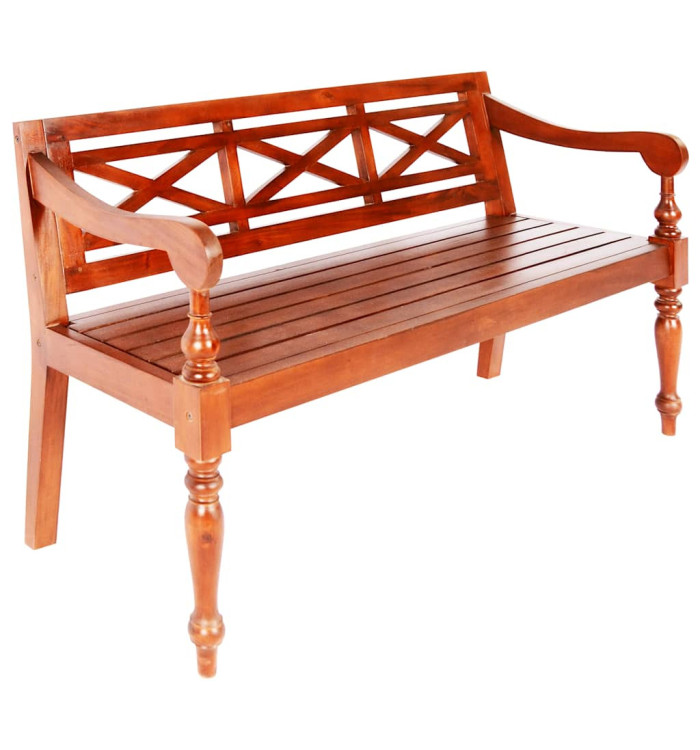 Banc Batavia 136 cm Bois d'acajou massif Marron foncé | Mobilier & Déco