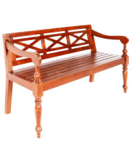 Banc Batavia 136 cm Bois d'acajou massif Marron foncé | Mobilier & Déco