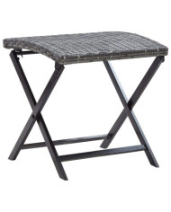 Tabouret pliable résine tressée gris | Mobilier & Déco