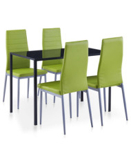 Mobilier de salle à manger 5 pcs Vert | Mobilier & Déco