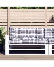 Coussins de palette lot de 3 motif à carreaux gris tissu | Mobilier & Déco