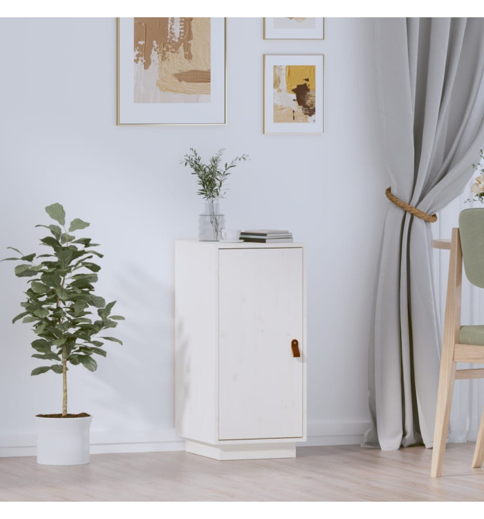 Buffet Blanc 34x40x75 cm Bois massif de pin | Mobilier & Déco