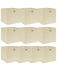 Boîtes de rangement 10 pcs Crème 32x32x32 cm Tissu | Mobilier & Déco