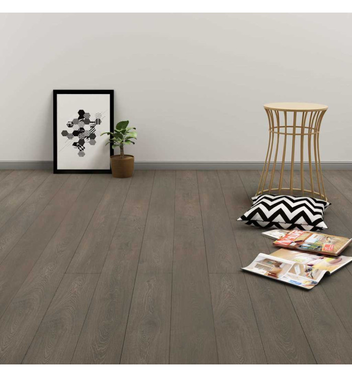 Dalles de plancher autoadhésives 4,46 m² 3mm PVC gris et marron | Mobilier & Déco
