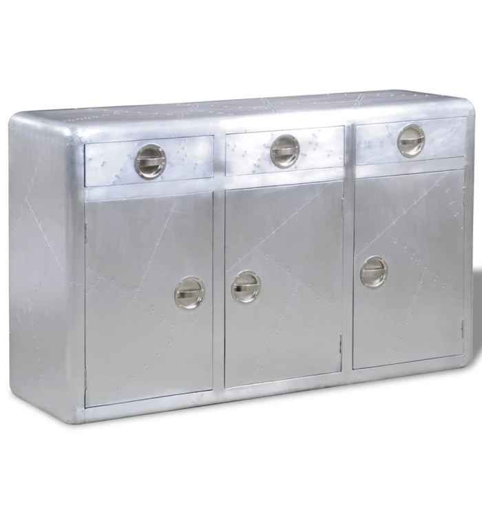 Buffet avec 3 tiroirs Style vintage Aluminium | Mobilier & Déco