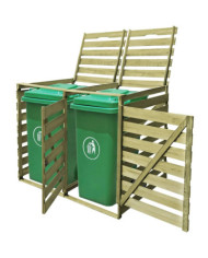 Abri pour poubelle double 240 L Bois imprégné | Mobilier & Déco