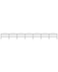 Clôture de jardin à dessus en lance Acier (1,25-1,5)x11,9m Noir | Mobilier & Déco