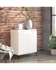Buffet blanc brillant 60x35x70 cm bois d'ingénierie | Mobilier & Déco