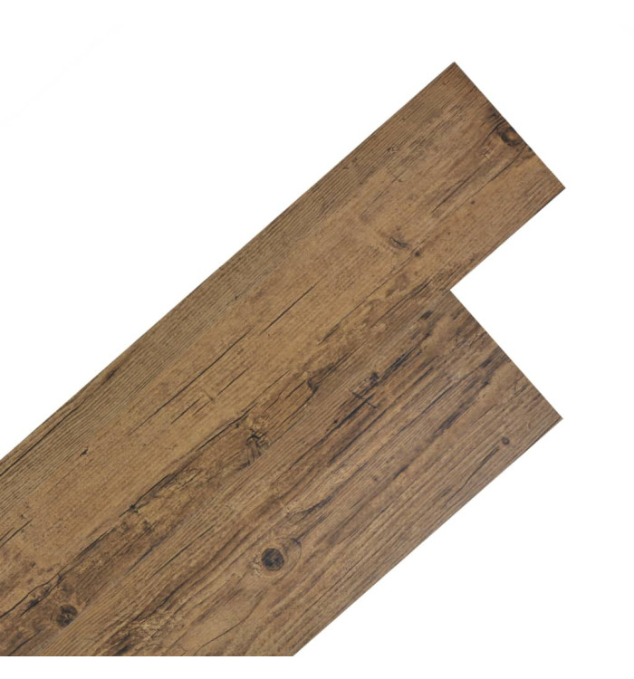 Dalle de plancher PVC autoadhésif 5,02 m² 2 mm marron noyer | Mobilier & Déco