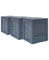 Composteurs de jardin 3 pcs Gris 60x60x73 cm 780 L | Mobilier & Déco